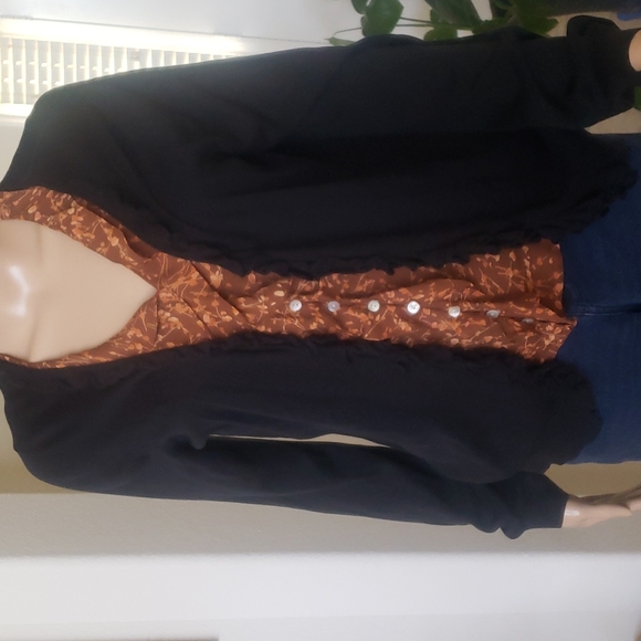 Ann Taylor L silk blend ruffle center soft cozy warm - Picture 5 of 12